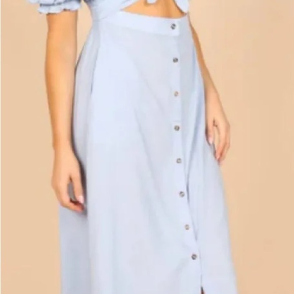 #25❤️ Brand new with tags Petal & Pup Belle button up dress in blue - Picture 4 of 8